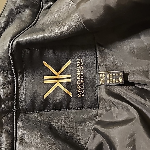 Black Quilted Faux Leather Kardashian Jacket - Picture 4 of 6